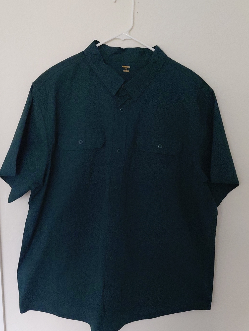 Brahma Dark Green Short Sleeve Button-Down Shirt